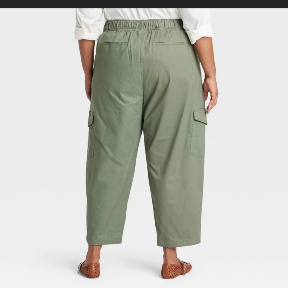NWT Ava & Viv Olive Casual Cargo Pants - Picture 2 of 4